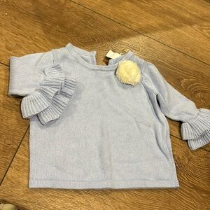 Janie & Jack Ruffled Sleeve Sweater - Size 6-12 Month